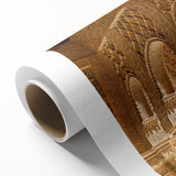 Art deco poster of Andalucia scenery in muted green and brown tones on rolled canvas, ideal for nursery wall art.