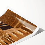 Extra large rolled print featuring line art flowers in muted earth tones, ideal for large living room wall art.