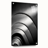 Acrylic print of a large abstract representation of Barcelona scenery in muted earth tones.