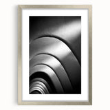 Extra large abstract art print of Barcelona scenery in textured silver frame, ideal for living room decor.