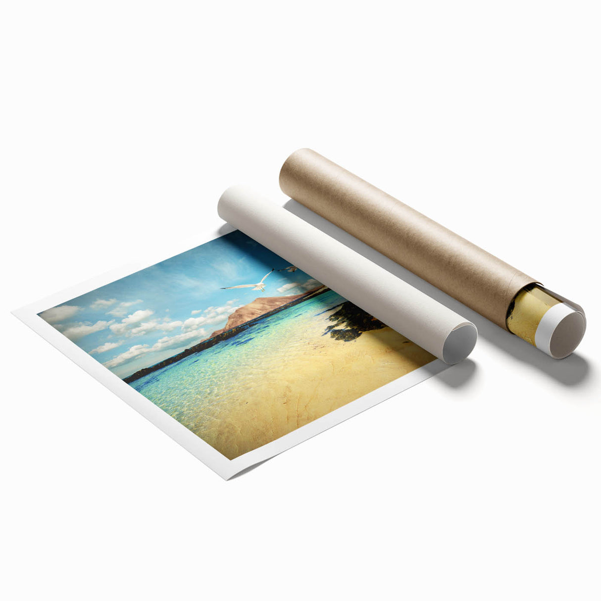 Extra large rolled print of a floral scene in vibrant colors, ideal for classy bathroom wall art.