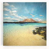 Black and white stretched canvas of a scenic European village, ideal for kitchen wall art or bedroom decor.