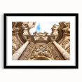 Extra large abstract art print of colorful, textured scenery from Valencia, Spain in a black frame.