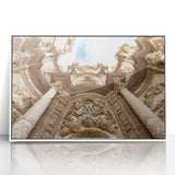 Acrylic print of a modern art depiction of Valencia with muted colors in an art deco style, ideal for nursery wall decor.