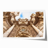 Extra large rolled print featuring a serene Valencia scenery with soft floral elements in pastel shades.