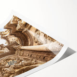 Extra large rolled print featuring line art flowers in neutral tones, ideal for large living room wall art.