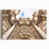 Black and white large art print of Valencia scenery on stretched canvas, suitable for kitchen wall art.