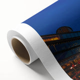 Art Deco poster of Stockholm scenery on rolled canvas, featuring pastel shades, ideal for nursery wall art.