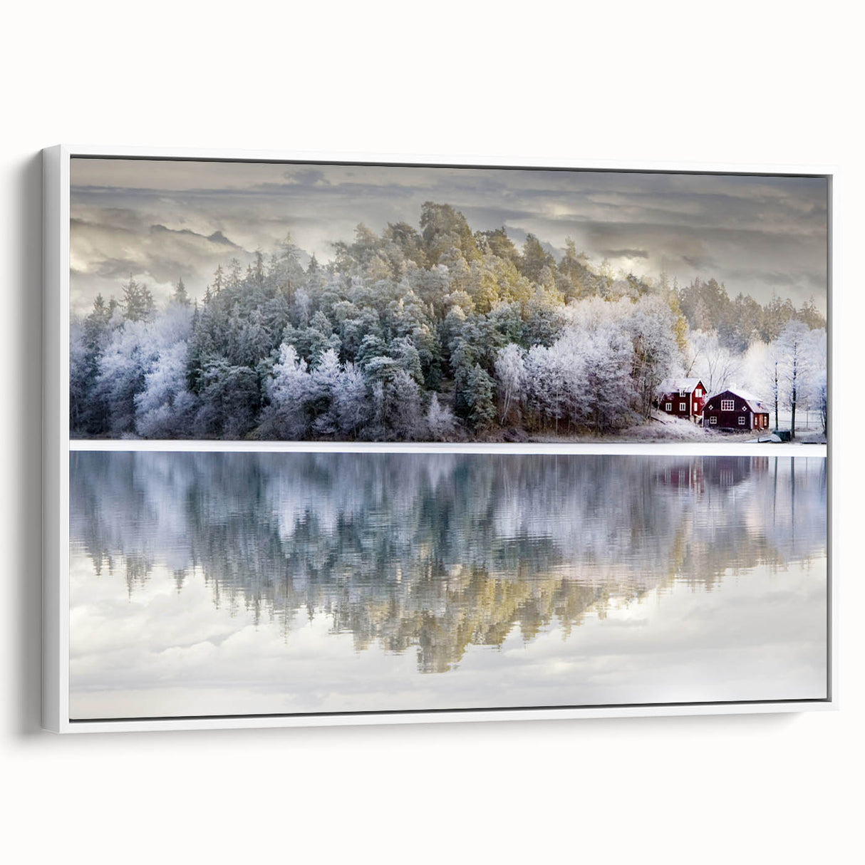 Vintage poster art of a scenic European landscape in colorful tones on a large framed canvas, suitable for living room decor.