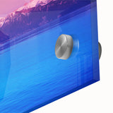 Large abstract depiction of Geneva scenery in muted earth tones on acrylic glass, ideal for dining room art.