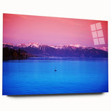 Acrylic print of a large abstract depiction of Geneva's scenery in muted earth tones, ideal for bedroom or dining room art.