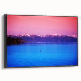 Black and white framed canvas of a vintage Geneva landscape, ideal for bedroom wall decor.