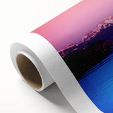 Art deco poster of Geneva scenery in muted blue and green, rolled canvas, suitable for nursery wall art or dining room decor.