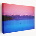 Large canvas print of Geneva scenery in muted earth tones, suitable for kitchen wall art.