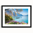 Extra large abstract art print of a vibrant, textured Swiss landscape on a framed canvas, ideal for living room decor.