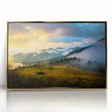 Framed acrylic print of a serene Ukrainian landscape in muted earth tones, ideal for modern art wall decor.