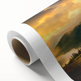 Art deco poster featuring a serene Ukrainian landscape in soft pastel shades on rolled canvas, ideal for nursery wall art.