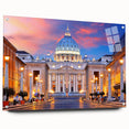 Acrylic glass print of the Vatican scenery in soft, muted colors, suitable for bedroom or dining room decor.