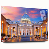 Acrylic glass print of the Vatican scenery in soft, muted colors, suitable for bedroom or dining room decor.