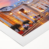 Art deco poster of the Vatican with muted earth tones on rolled canvas, suitable for dining room decor.