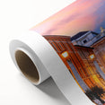 Art Deco poster of the Vatican scenery on rolled canvas, with soft pastel shades, ideal for nursery wall art.