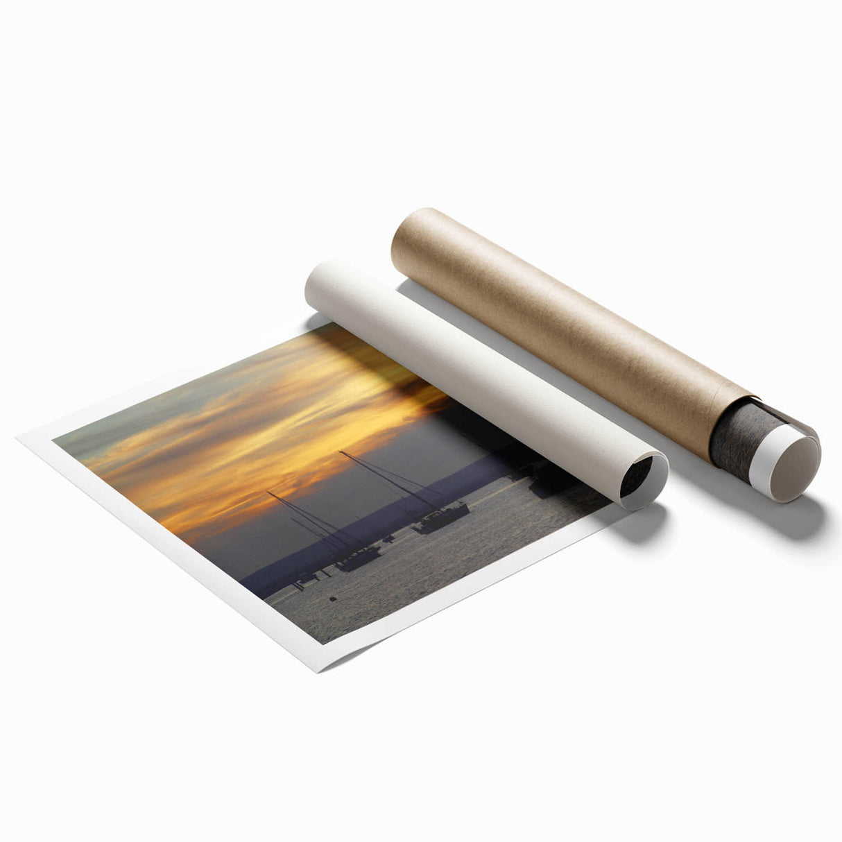 Extra large rolled print of Baja California scenery with vibrant floral elements, ideal for classy bathroom wall art.