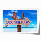 Extra large rolled print of Cabo San Lucas scenery, featuring vibrant ocean and sky colors, ideal for art wall dining room.
