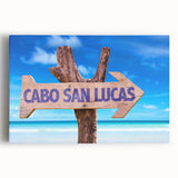 Black and white large art print of Cabo San Lucas scenery on stretched canvas, ideal for kitchen wall art.