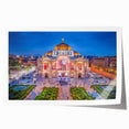 Extra large rolled print of Mexico City skyline featuring vibrant twilight hues, ideal for dining room wall art.