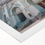 Art deco poster of Guanajuato scenery in pastel shades on rolled canvas, suitable for dining room wall art.