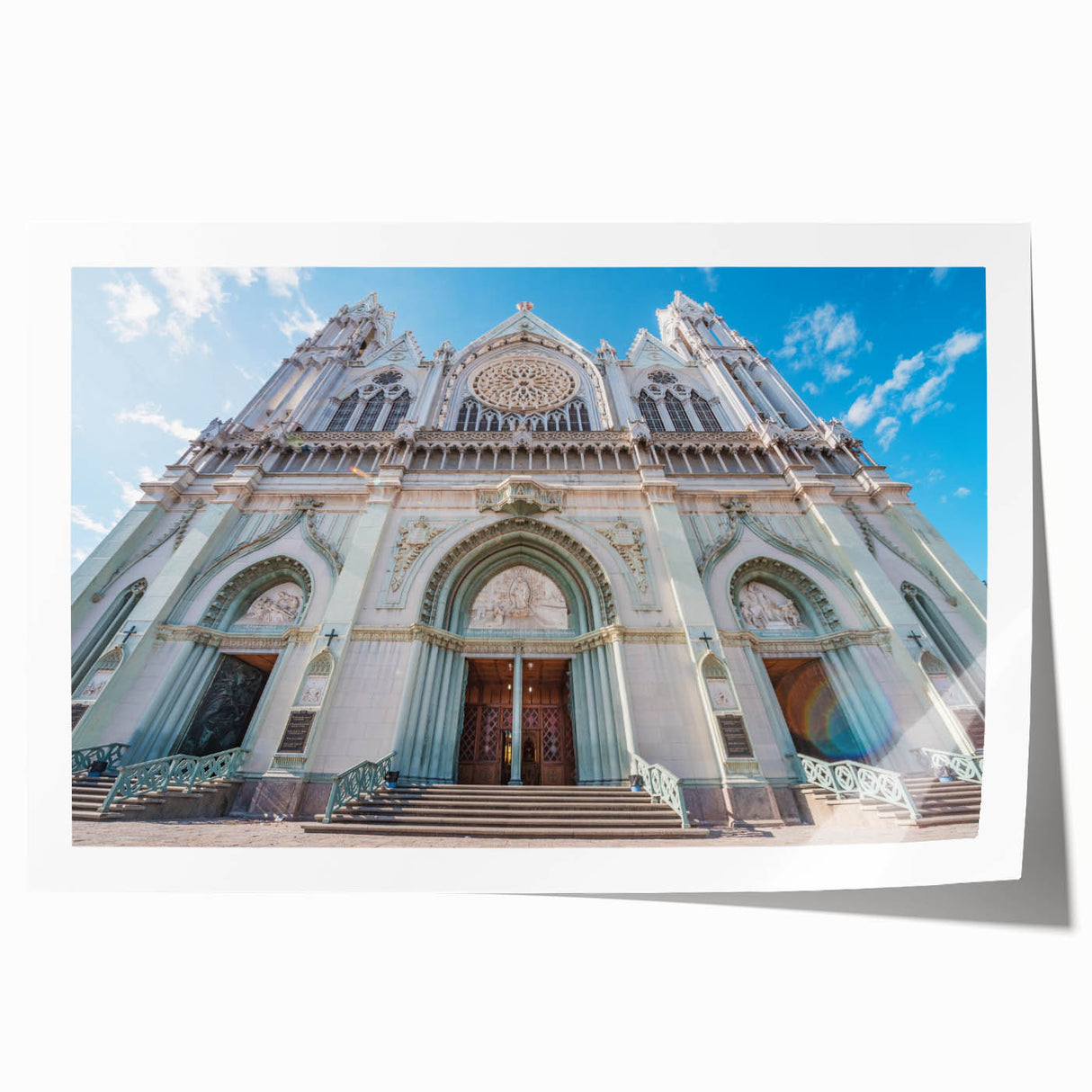 Extra large rolled print of Guanajuato scenery with vibrant floral details, ideal for art wall dining room.