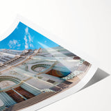 Extra large wall art featuring line art flowers in muted earth tones on rolled canvas, suitable for large living room spaces.