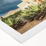 Art deco poster of Oaxaca scenery in muted earth tones on rolled canvas, ideal for dining room wall art.