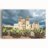 Black and white stretched canvas of Oaxaca, Mexico scenery, perfect for kitchen wall art.