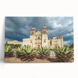 Large black and white stretched canvas of Oaxaca scenery, ideal for kitchen wall art or bedroom ambiance.
