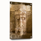 Large abstract wall art of Quintana Roo scenery in vibrant blues and greens on acrylic glass.