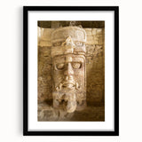 Extra large abstract art print of a colorful, textured Mexican landscape on a framed canvas, ideal for living room decor.