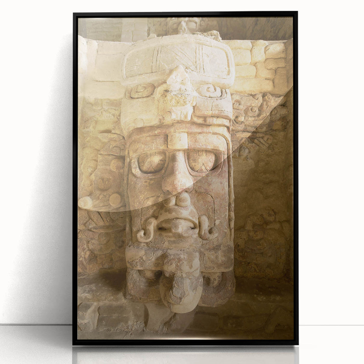 Large abstract wall art featuring a colorful Quintana Roo scenery on a black framed acrylic.
