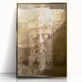 Framed acrylic print of Quintana Roo scenery in gold tones, ideal for modern art wall decor.