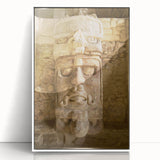 Framed acrylic print of a serene Quintana Roo landscape, featuring soft blue and green tones.