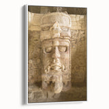 Vintage poster art of Quintana Roo scenery in vibrant colors on a framed canvas, ideal for living room decor.