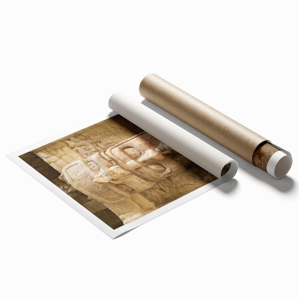 Extra large rolled print of Quintana Roo scenery with lush floral elements in vibrant greens and blues.