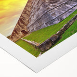 Art deco poster featuring a serene Yucatan landscape in pastel colors on rolled canvas, suitable for dining room wall art.