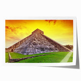 Extra large rolled print of Yucatan scenery with vibrant floral elements, ideal for art wall dining room or bathroom.