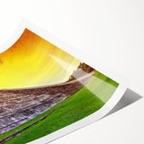 Extra large rolled print featuring line art flowers with subtle hues, ideal for large living room wall decor.