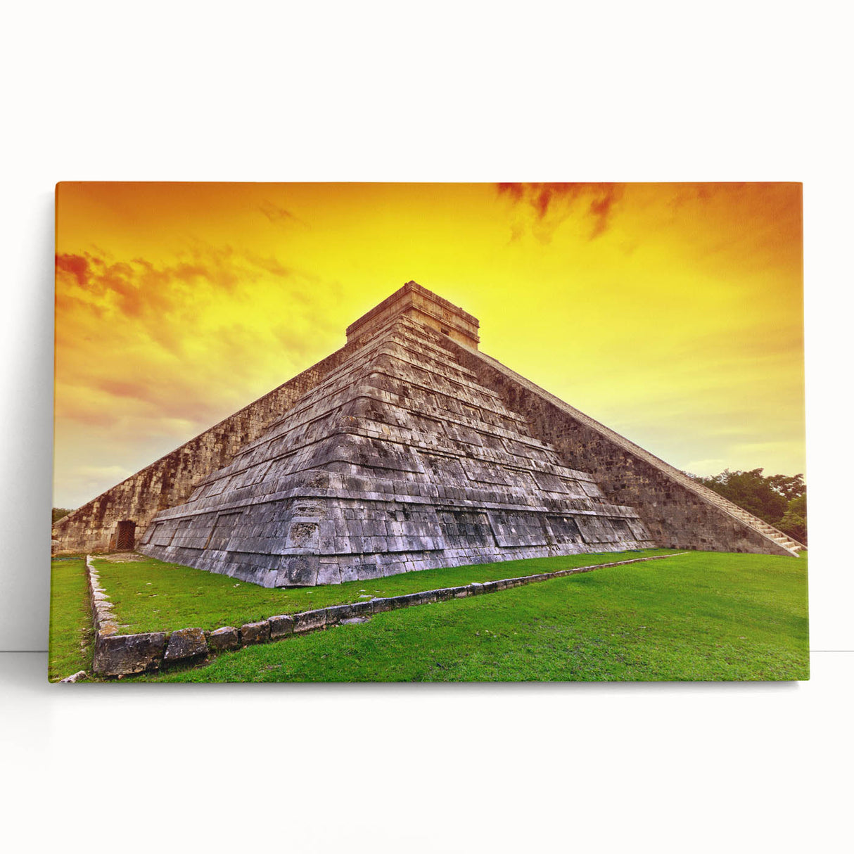 Black and white photograph of Yucatan scenery on stretched canvas, ideal for kitchen wall art or bedroom ambiance.
