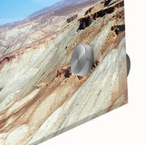 Large abstract wall art depicting Middle-Eastern scenery in muted earth tones on acrylic glass.