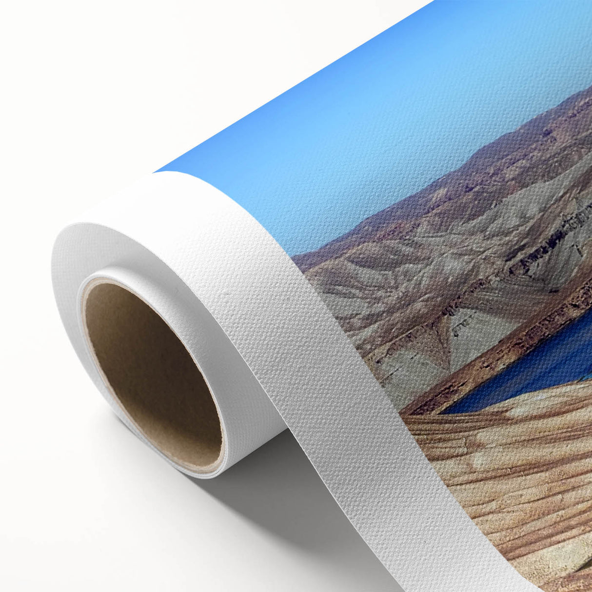 Art Deco style poster depicting a Middle Eastern scenery on rolled canvas.