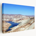 Large stretched canvas depicting a Middle Eastern landscape in muted earth tones, ideal for kitchen wall art.