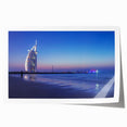 Extra large rolled print depicting Dubai skyline with soft pastel shades, ideal for art wall dining room decor.